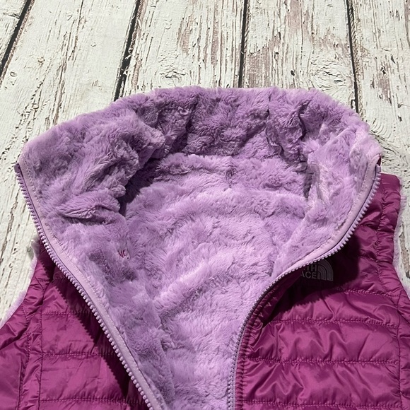 Girls the North Face Reversible Fleece Style Outwear Plush Zip Up Jacket Girls - Picture 5 of 13